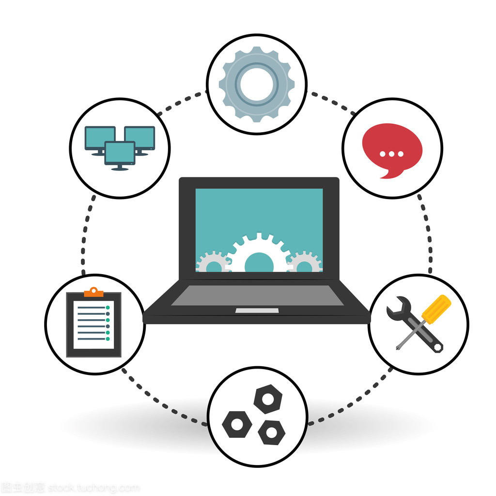 技術服務和電話中心圖標設計、 矢量圖